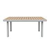 Outdoor Rectangular Patio Dining Table with Heat Transfer WPC Tabletop - 11D26G