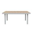 Outdoor Rectangular Patio Dining Table with Heat Transfer WPC Tabletop - 11D26G