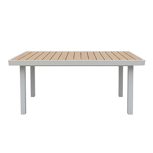 Outdoor Rectangular Patio Dining Table with Heat Transfer WPC Tabletop - 11D26G