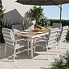 Outdoor Rectangular Patio Dining Table with Heat Transfer WPC Tabletop - 11D26G