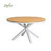 Outdoor Round Wood-plastic Composite Tabletop Dining Table Suitable for Patios and Garden - 11D26H