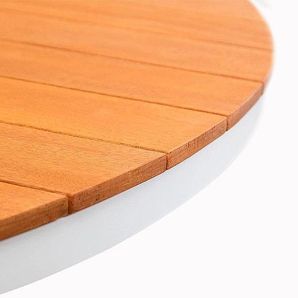 Outdoor Round Wood-plastic Composite Tabletop Dining Table Suitable for Patios and Garden - 11D26H