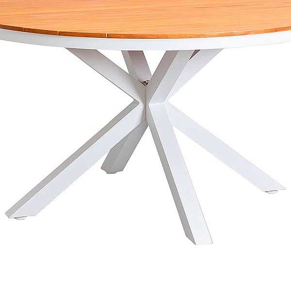 Outdoor Round Wood-plastic Composite Tabletop Dining Table Suitable for Patios and Garden - 11D26H