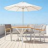 Outdoor Round Wood-plastic Composite Tabletop Dining Table Suitable for Patios and Garden - 11D26H