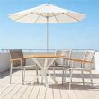 Outdoor Round Wood-plastic Composite Tabletop Dining Table Suitable for Patios and Garden - 11D26H