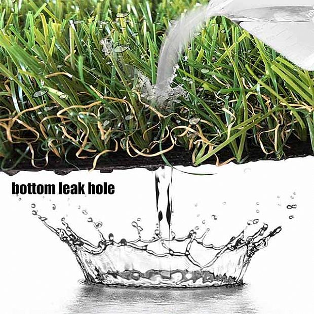 HF Patios Wholesale Outdoor Artificial Grass Turf Roll with PE PP Yarn, Rubber Backing and Drainage Holes - 80T02A