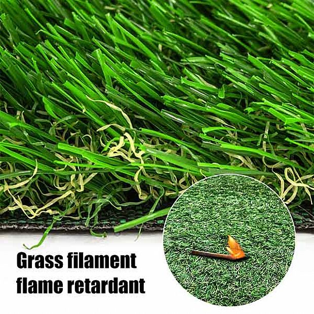 HF Patios Wholesale Outdoor Artificial Grass Turf Roll with PE PP Yarn, Rubber Backing and Drainage Holes - 80T02A