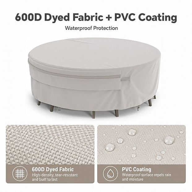 94-Inch Round Dining Table Covers with Air Vent Factory Supply - 90A38A