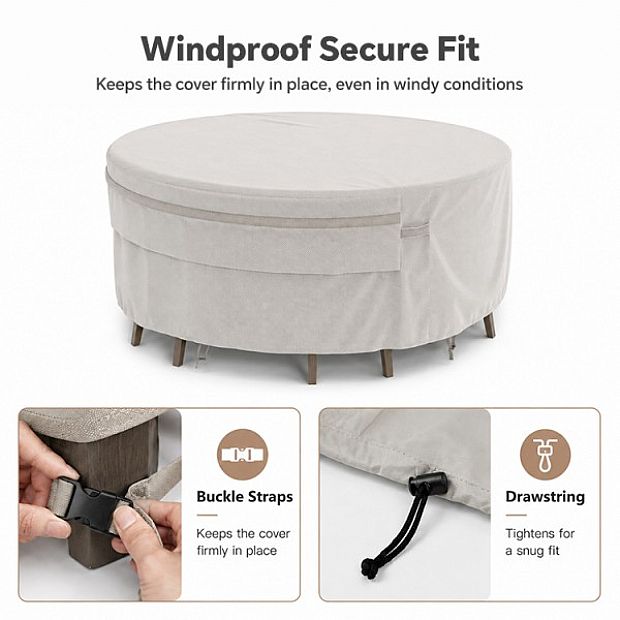 94-Inch Round Dining Table Covers with Air Vent Factory Supply - 90A38A