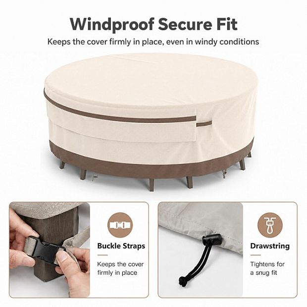 Two-Tone 94-Inch Round Dining Table Covers Factory Supply - 91A03A