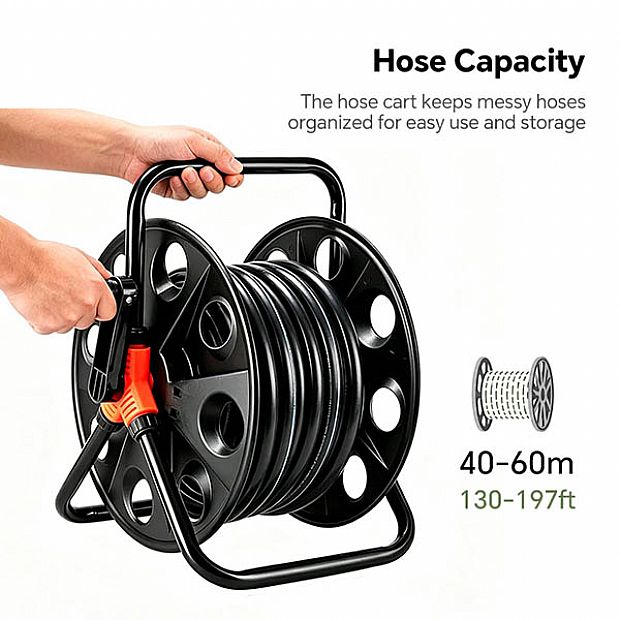 Wholesale 40-60m Garden Hose Reel Stand with Foldable Crank - 10Z01B