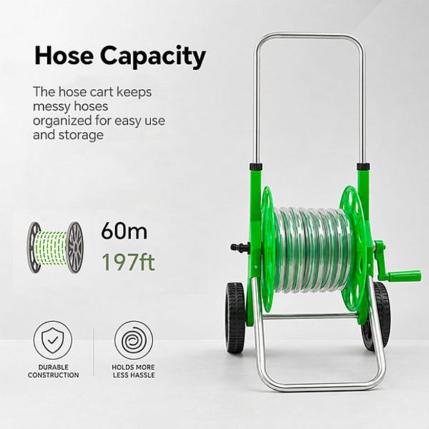 Wholesale 60m Garden Hose Reel Cart with Wheels and Adjustable Handle - 10Z01C