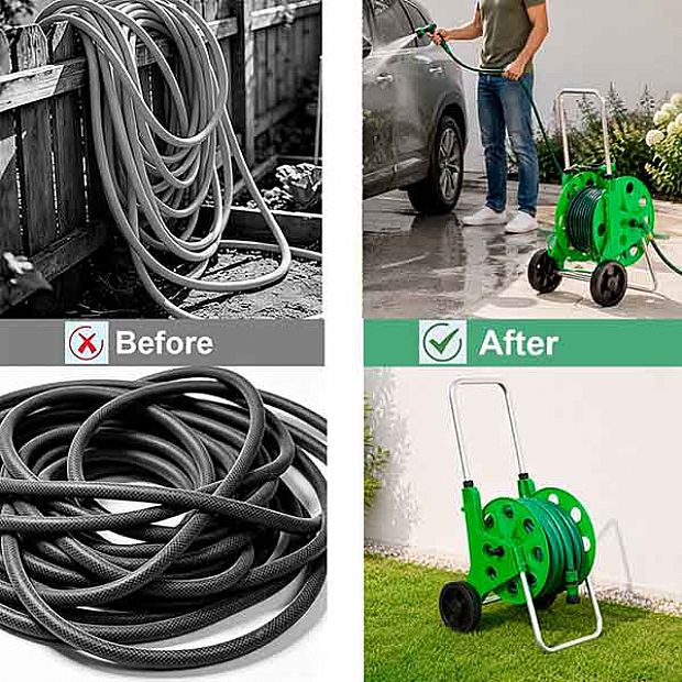 Wholesale 60m Garden Hose Reel Cart with Wheels and Adjustable Handle - 10Z01C
