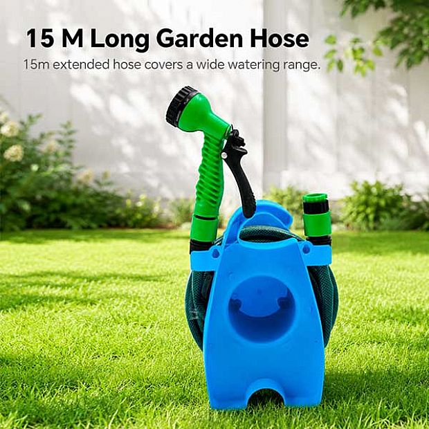 Wholesale Mini Garden Hose Reel with 15m Hose and Spray Gun - 10Z01E
