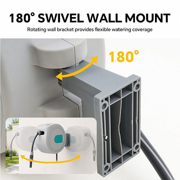 Wholesale 10m Automatic Retractable Garden Hose Reel with 180° Swivel Wall Mount - 10Z01F