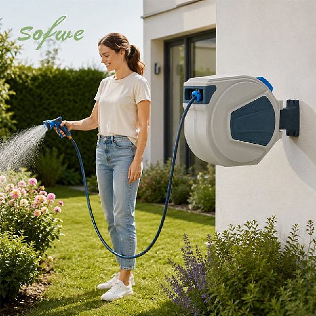 Wholesale 30m Automatic Retractable Garden Hose Reel with 180° Swivel Wall Mount - 10Z01G