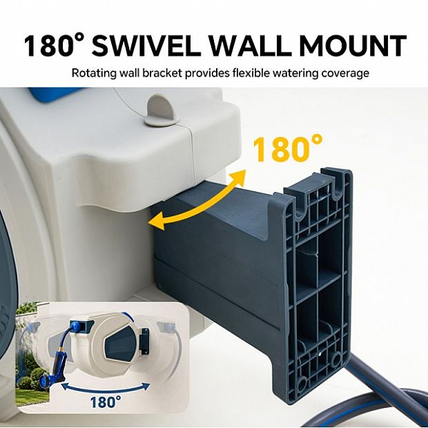 Wholesale 30m Automatic Retractable Garden Hose Reel with 180° Swivel Wall Mount - 10Z01G