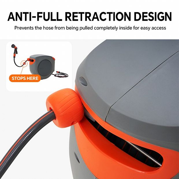 Wholesale 40m Automatic Retractable Garden Hose Reel with 180° Swivel Wall Mount for Outdoor Watering - 10Z01I