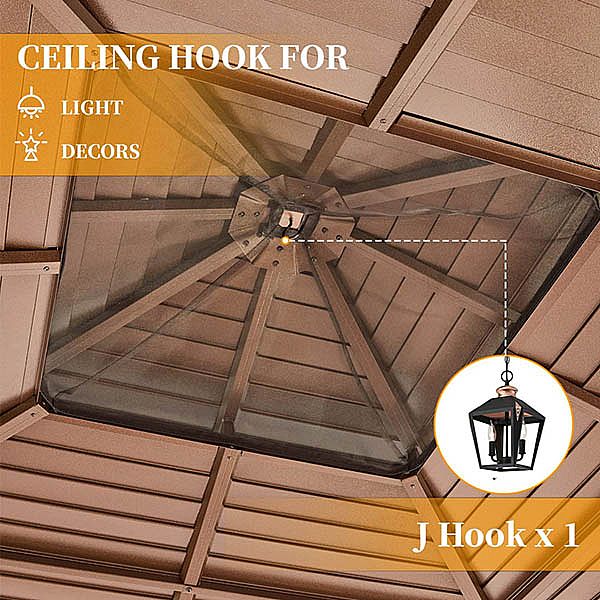 Outdoor Aluminum Pavilion Double Roof - 10G01C