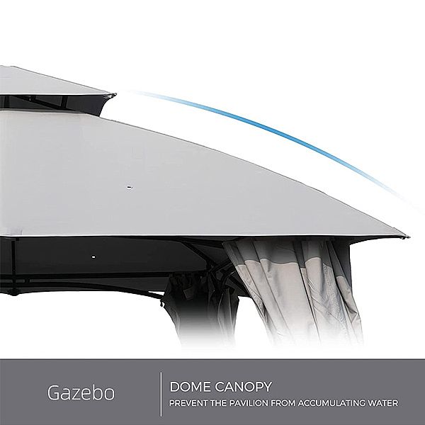 Double Ventilated Soft Top Pavilion with Curtains and Mesh - 10G01P