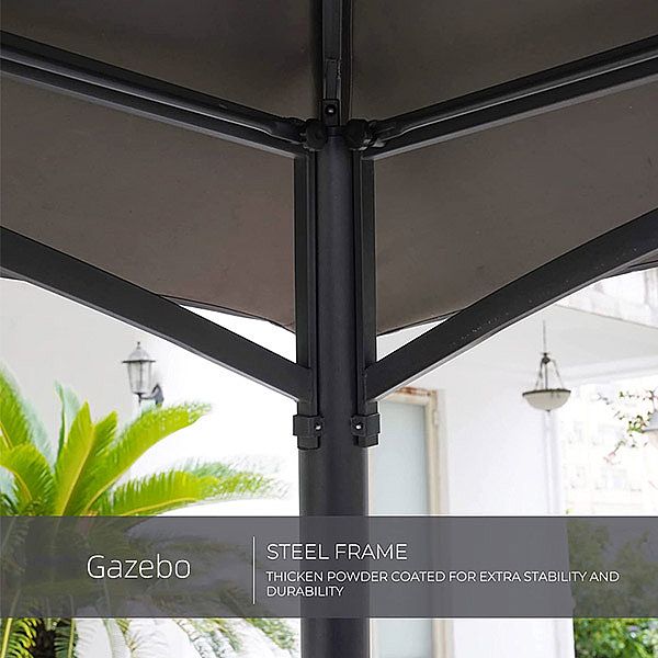 Double Ventilated Soft Top Pavilion with Curtains and Mesh - 10G01P