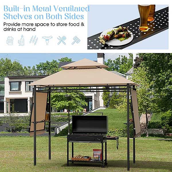 Outdoor Barbecue Kiosk with Additional Shadows - 10G01T