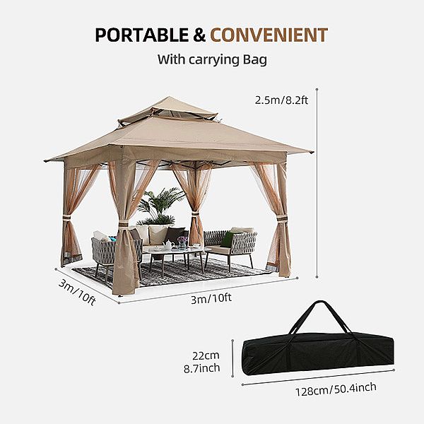 Outdoor Aluminum Luxury Pop-up Pavilion Tent - 10G01U