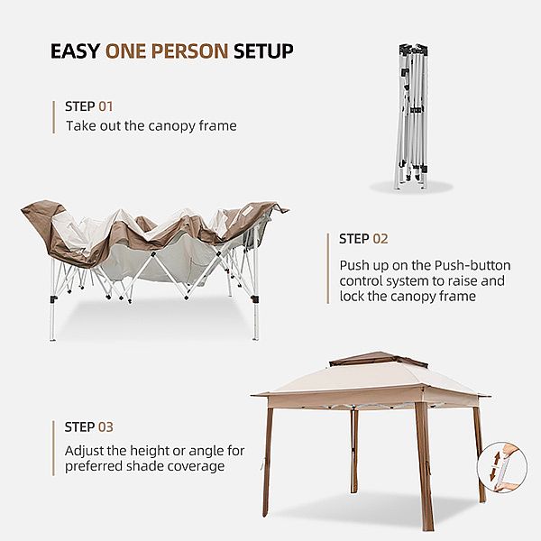 Outdoor Aluminum Luxury Pop-up Pavilion Tent - 10G01U