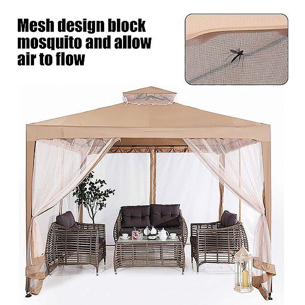 Outdoor pop-up pavilion with mesh - 10G02B