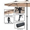 15ft Built-in LED Light Double Sided Patio Market Umbrella Wholesale - 12U01P