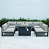 Aluminum Tube with Fire Pit Garden Outdoor Sofa Set - 11C01A