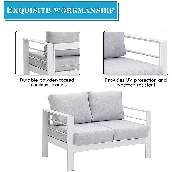 7-Seater Cast Iron Metal Outdoor Sofa Set - 11C01M