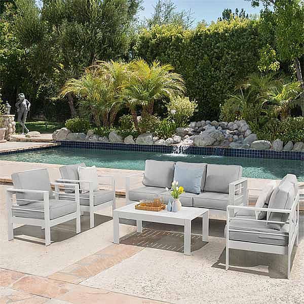 7-Seater Cast Iron Metal Outdoor Sofa Set - 11C01M