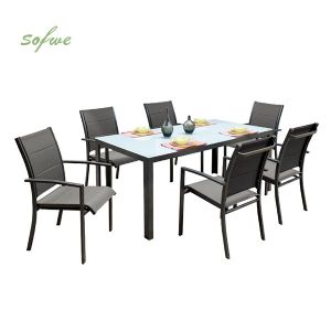 Grey 7-Piece Aluminum Outdoor Dining Set