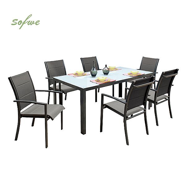 Grey 7-Piece Aluminum Outdoor Dining Set - 11D01A