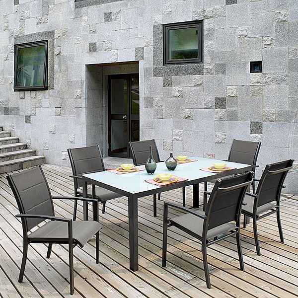 Grey 7-Piece Aluminum Outdoor Dining Set - 11D01A