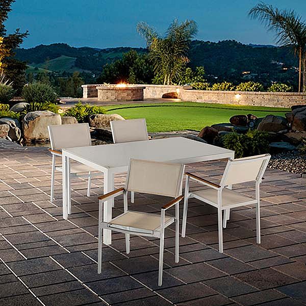 5-Piece Textilene Outdoor Dining Table and Chair Set - 11D01C