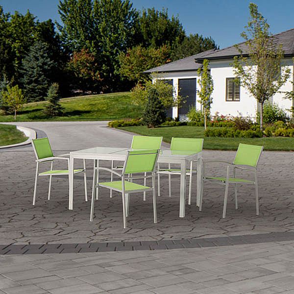 Green 6-Piece Aluminum Outdoor Dining Set - 11D01D