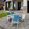 Blue 6-Piece Aluminum Outdoor Dining Set - 11D01E