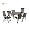 6-Person Outdoor Dining Table Set with Glass Top - 11D01G