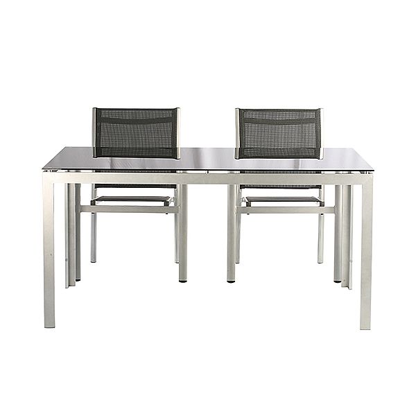 6-Person Outdoor Dining Table Set with Glass Top - 11D01G