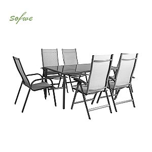 7-piece Textilene Garden Dining Table and Chair Set