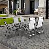 7-piece Textilene Garden Dining Table and Chair Set - 11D01H