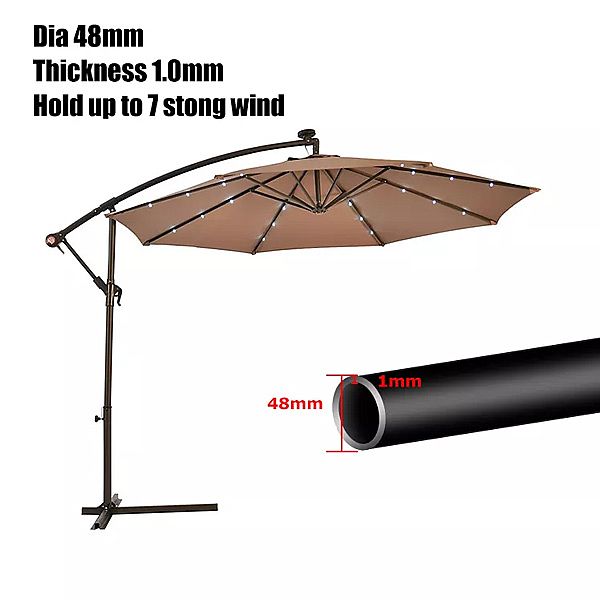 Durable Solar-powered LED Outdoor Offset Hanging Umbrella Wholesale for Commercial Pools and Patios - 11U01W