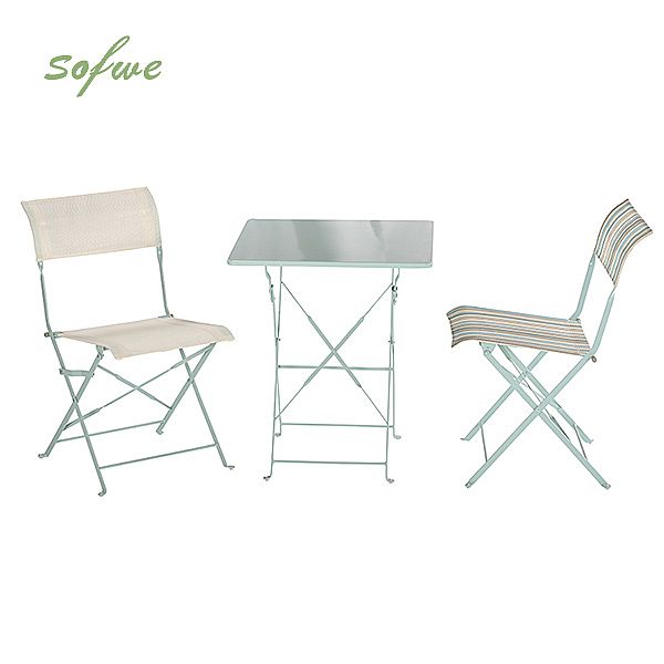 3 Pcs Patio Metal Folding Bistro Set - 10B01I