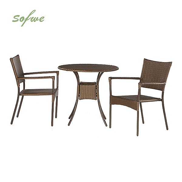 3 Pcs Wicker Rattan Bistro Set - 10B01J