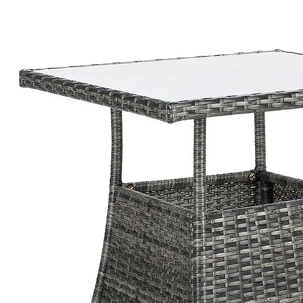 3 Piece Wicker Rattan Outdoor Bistro Set - 10B01Q
