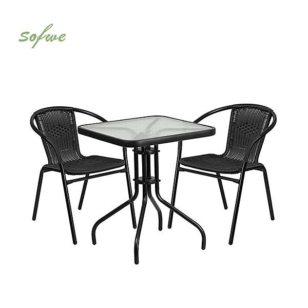 3 Pcs Rattan Dining Table Set - 10B01W