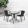 3 Pcs Rattan Dining Table Set - 10B01W