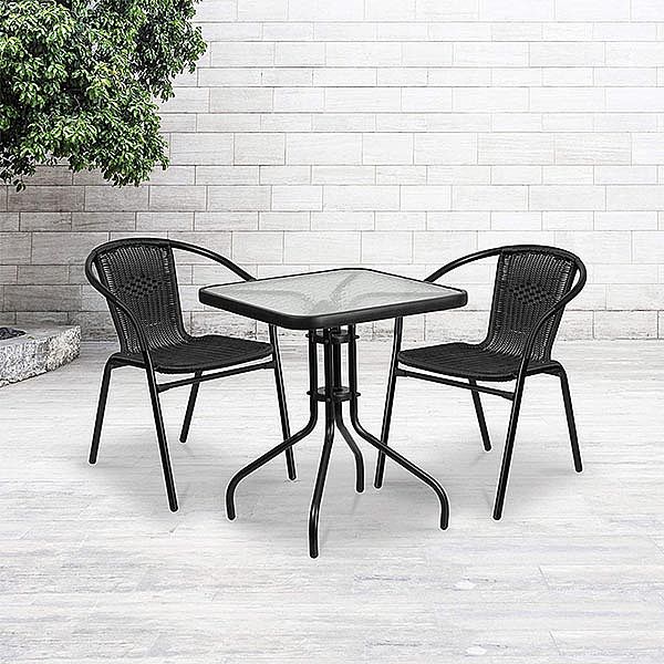 3 Pcs Rattan Dining Table Set - 10B01W